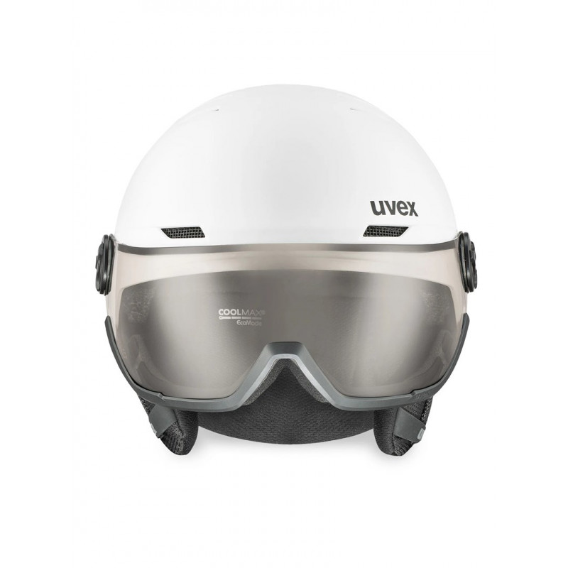 Capacete de esqui UVEX Wanted Visor pro V, branco mate
