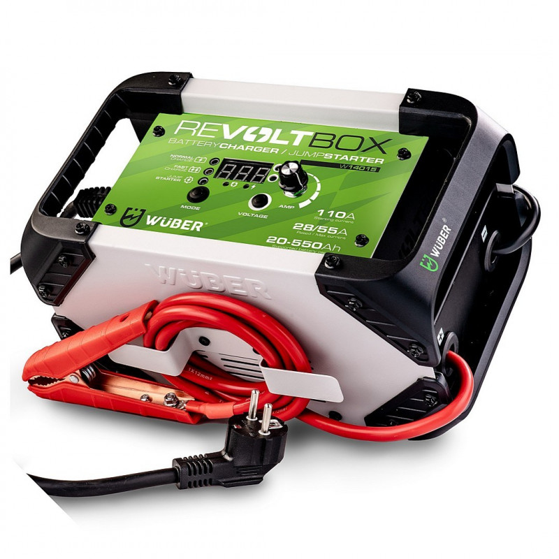 Carregador automático de bateria de automóvel Wuber W14015 com arranque auxiliar, 110 A