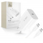 Carregador de parede USB-C de 1 porta Tech-Protect NC20W PD20W com cabo USB-C / USB-C, branco