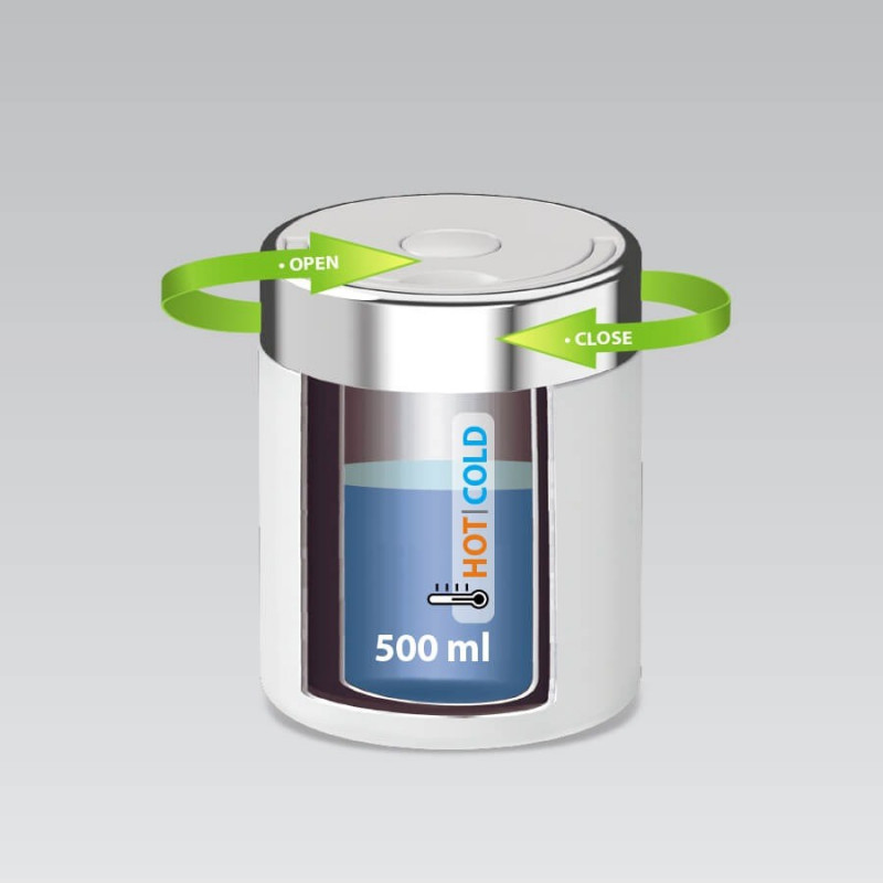 Maestro MR-1649-50-WHITE Termo para alimentos, 500 ml, branco