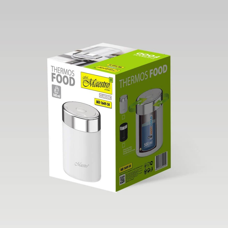 Maestro MR-1649-50-WHITE Termo para alimentos, 500 ml, branco