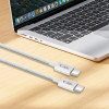 Cabo USB-C / USB-C Tech-Protect Ultraboost Lite PD60W/3A 200 cm, cinzento claro