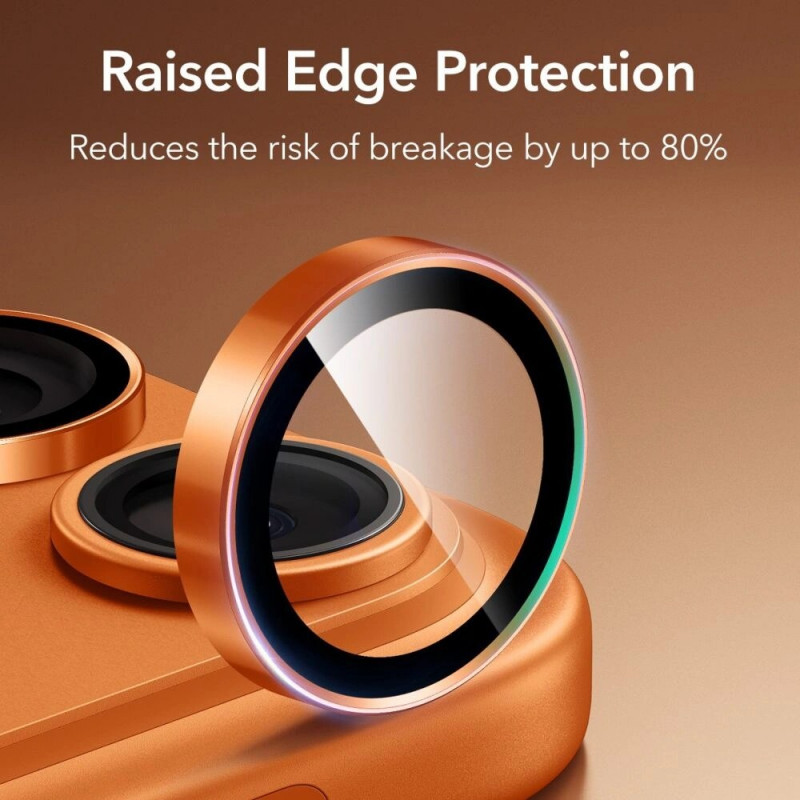 Protetor de câmara ESR Armorite para Apple iPhone 14 Pro / Max / 15 Pro / Max / 16 Pro / Max / 17 Pro / Max, laranja