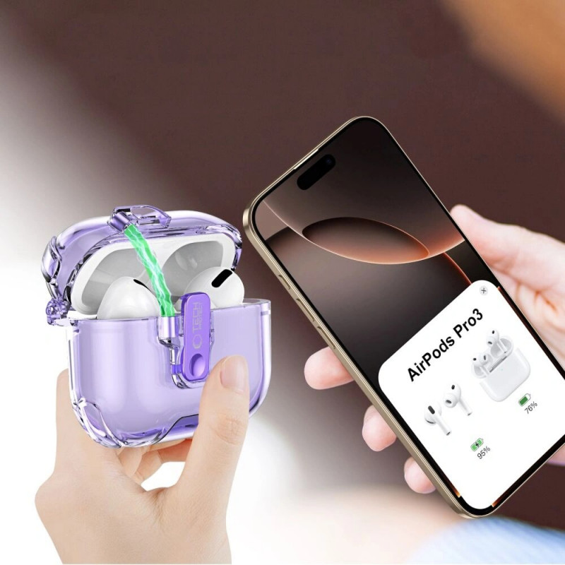 Capa para estojo de carregamento Tech-Protect Bounce Pro para Apple AirPods Pro 3, rosa