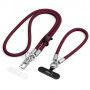 Conjunto de cordões para telemóvel Tech-Protect C10S Rope Crossbody & Wrist, bordô/titânio
