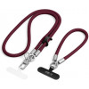 Conjunto de cordões para telemóvel Tech-Protect C10S Rope Crossbody & Wrist, bordô/titânio