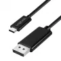 Cabo LogiLink CUA0121 USB 3.2 Gen2 Type-C, C/M para DP/M, bi-di, 8K/60 Hz, metal, preto, 3 m