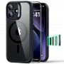 Capa ESR Classic Hybrid MagSafe com vidro temperado para Apple iPhone 17, transparente/preto
