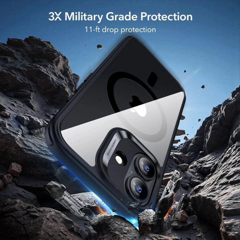 Capa ESR Classic Hybrid MagSafe com vidro temperado para Apple iPhone 17, transparente/preto