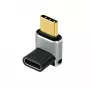 Adaptador USB 4 Type-C LogiLink AU0063 90° U/D, C/M para C/F, 40 Gbps, 240W, 8K/60 Hz, metal, prateado