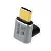 Adaptador USB 4 Type-C LogiLink AU0063 90° U/D, C/M para C/F, 40 Gbps, 240W, 8K/60 Hz, metal, prateado