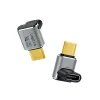Adaptador USB 4 Type-C LogiLink AU0063 90° U/D, C/M para C/F, 40 Gbps, 240W, 8K/60 Hz, metal, prateado