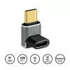 Adaptador USB 4 Type-C LogiLink AU0063 90° U/D, C/M para C/F, 40 Gbps, 240W, 8K/60 Hz, metal, prateado