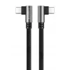Cabo USB 2.0 Type-C LogiLink CU0460, C/M 90° para C/M 90°, 480 Mbps, 100 W, metal, prateado/preto, 0,5 m