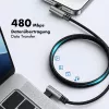 Cabo USB 2.0 Type-C LogiLink CU0462, C/M 90° para C/M 90°, 480 Mbps, 100W, metal, prateado/preto, 2 m