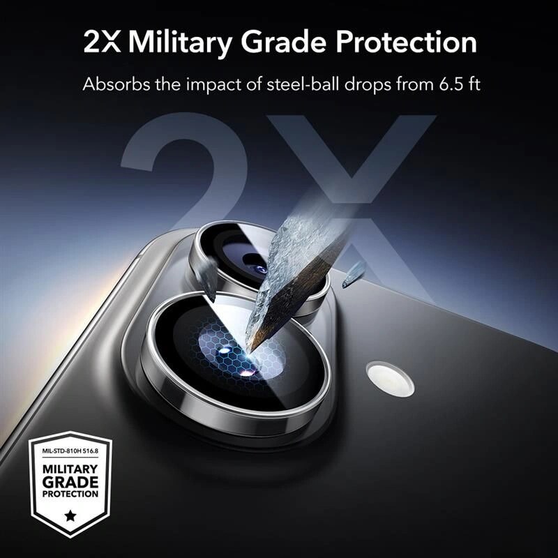 ESR Protetor de câmara Armorite para Apple iPhone 16 / 16 Plus / 17, transparente (ESR930)