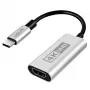 Adaptador LogiLink CUA0115 USB 3.2 Gen1 Type-C, C/M para HDMI-A/F, 4K/60 Hz, metal, preto/prateado, 0,15 m