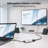 Adaptador LogiLink CUA0115 USB 3.2 Gen1 Type-C, C/M para HDMI-A/F, 4K/60 Hz, metal, preto/prateado, 0,15 m