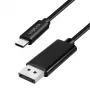 Cabo USB 3.2 Gen2 Type-C Logilink CUA0132, C/M para DP/M, 8K/60 Hz, nylon, metal, preto, 3 m