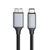 Cabo USB 3.2 Gen1 Type-C Logilink CU0198, C/M para Micro-USB/M, 5 Gbps, nylon, metal, preto/prateado, 1 m