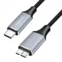 Cabo USB 3.2 Gen1 Type-C Logilink CU0199, C/M para Micro-USB/M, 5 Gbps, nylon, metal, preto/prateado, 2 m