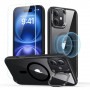 Capa ESR Classic Hybrid Kickstand HaloLock MagSafe com vidro temperado para Apple iPhone 16 Plus, transparente/preto