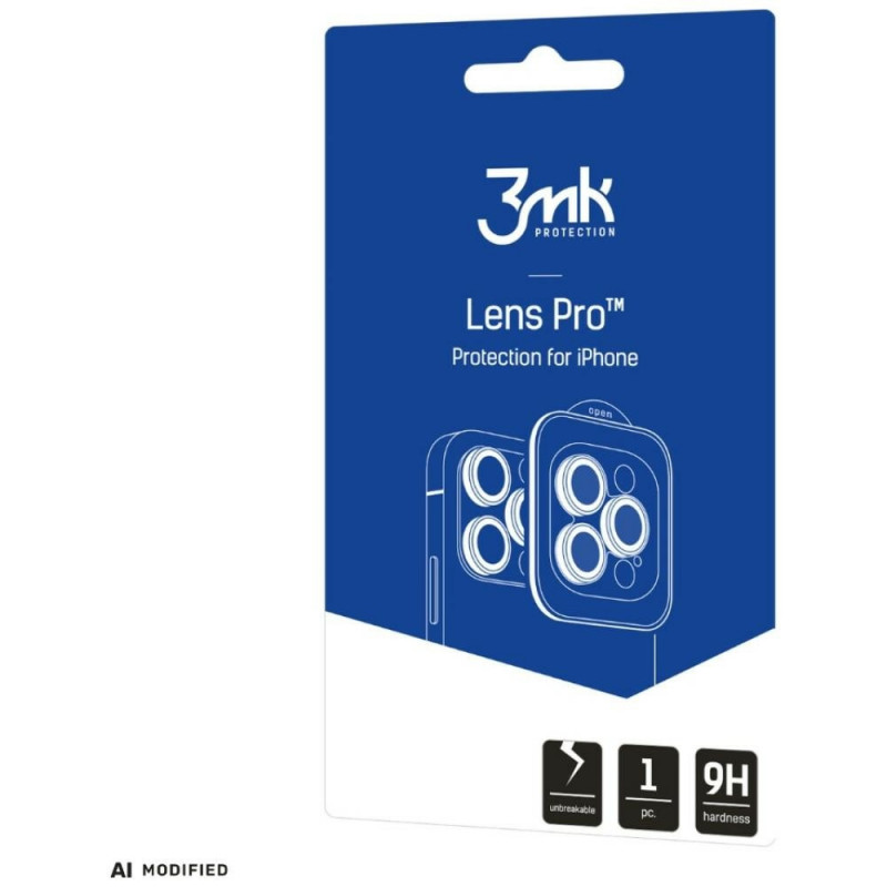 Proteção para lentes de câmara 3MK Lens Protection Pro para Apple iPhone 18 Pro / 18 Pro Max, vidro temperado, rainbow