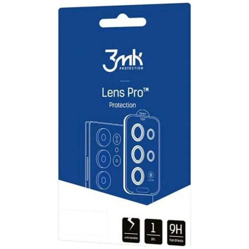 Protetor de lente de câmara 3MK Lens Protection Pro para Samsung Galaxy Z Flip 8, preto