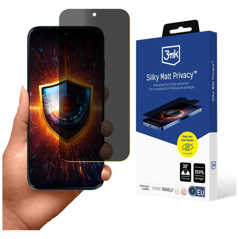 Película protetora de ecrã com privacidade mate 3MK Silky Matt Privacy para Motorola Moto G87