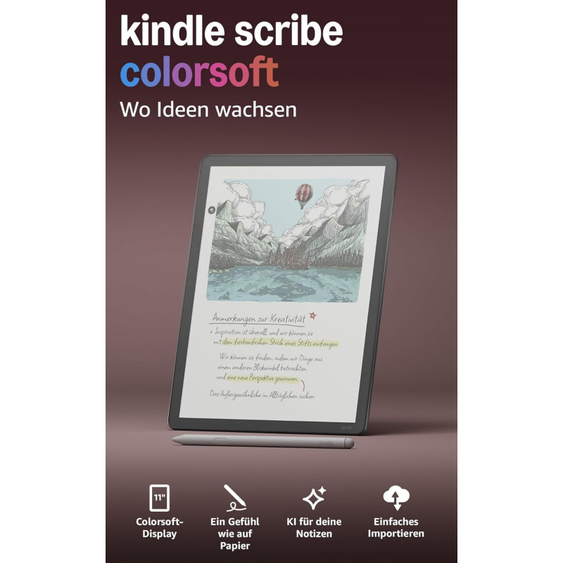Leitor de e-books Kindle Scribe Colorsoft, 64 GB, grafite