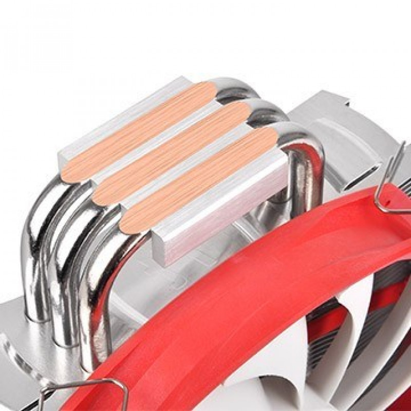 Arrefecedor de CPU Thermaltake NiC L32, ventoinha PWM de 140 mm, alumínio e cobre, vermelho, branco