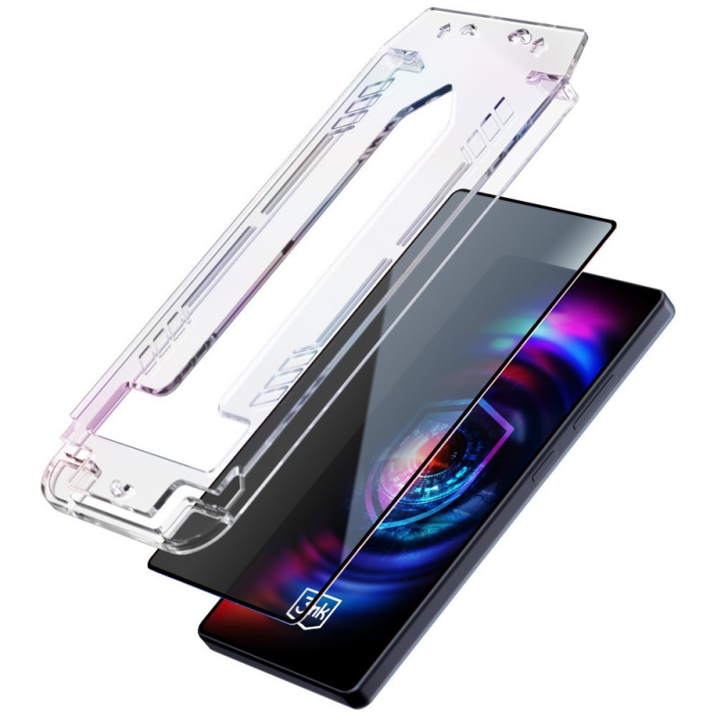 Película de vidro temperado de privacidade 3MK HardGlass Max Privacy com aplicador para Samsung Galaxy S26+, preto