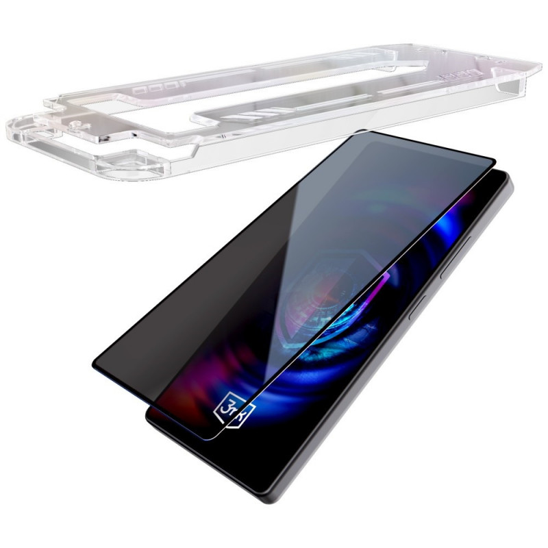 Película de vidro temperado de privacidade 3MK HardGlass Max Privacy com aplicador para Samsung Galaxy S26, preto
