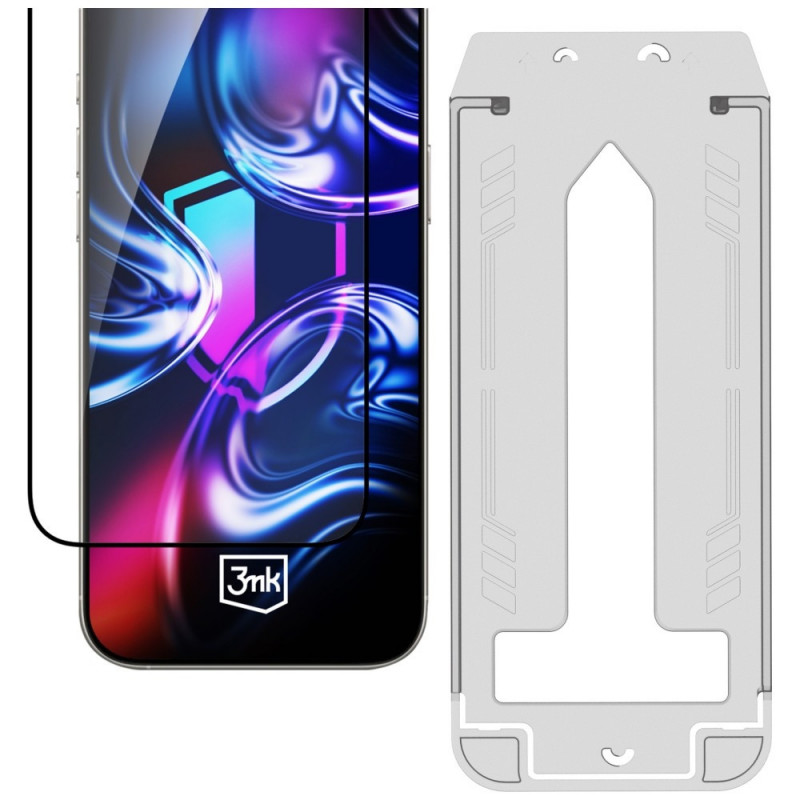 Película de vidro temperado 3MK HardGlass Max com aplicador para Samsung Galaxy S26 Ultra, preto