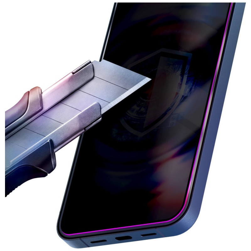3MK HardGlass Max Privacy vidro temperado de privacidade com aplicador para Samsung Galaxy S25 Edge, preto