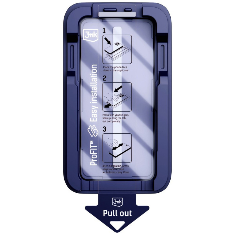 Película de vidro temperado 3MK HardGlass Max com aplicador para Apple iPhone 13 / 13 Pro / 14 / 16e / 17e, preto
