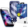 Película de vidro temperado 3MK HardGlass Max com aplicador para Apple iPhone 15 / 16, preto