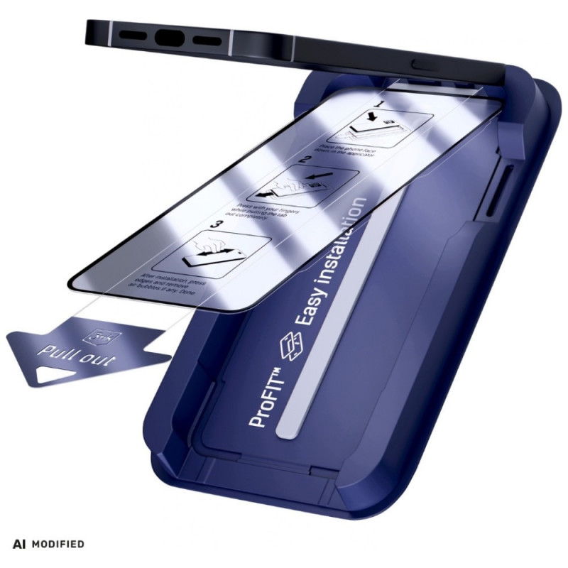 Película de vidro temperado 3MK HardGlass Max com aplicador para Samsung Galaxy S25 Ultra, preto