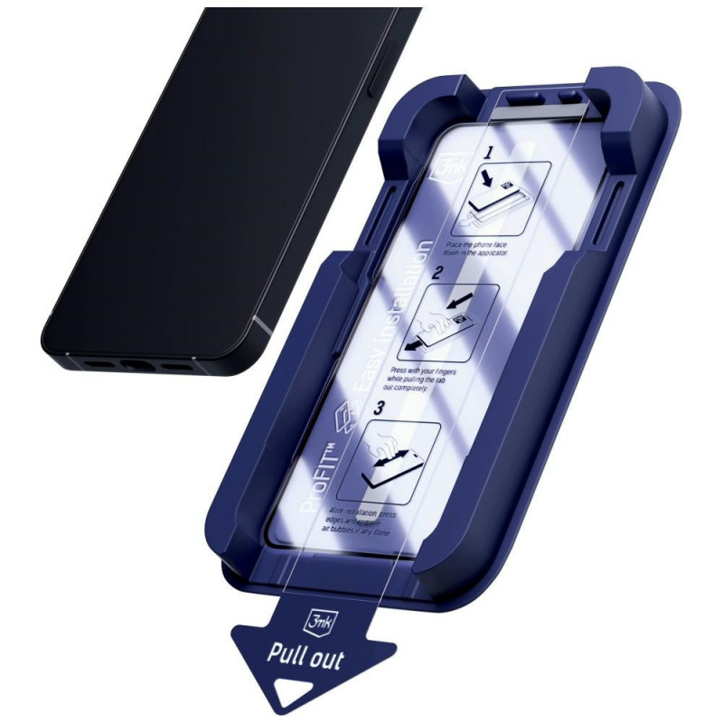 Vidro temperado 3MK HardGlass Max com aplicador para Samsung Galaxy S24+ / S25+, preto