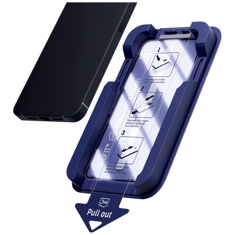 Vidro temperado 3MK HardGlass Max com aplicador para Apple iPhone 16 Pro Max