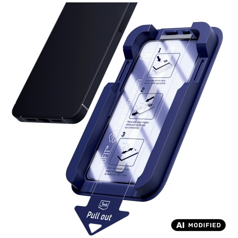 Película de vidro temperado 3MK HardGlass Max para Apple iPhone 15 Pro, preto