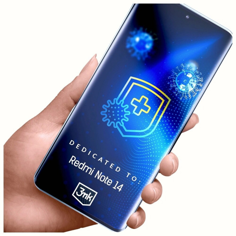 Película protetora antimicrobiana 3MK SilverProtection+ para Xiaomi Redmi Note 14 4G