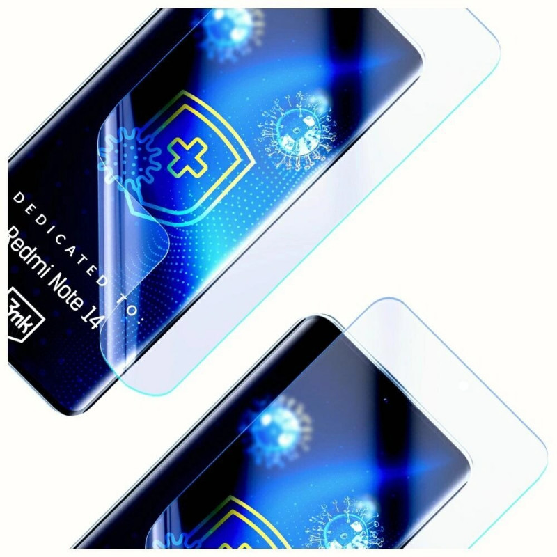 Película protetora antimicrobiana 3MK SilverProtection+ para Xiaomi Redmi Note 14 4G