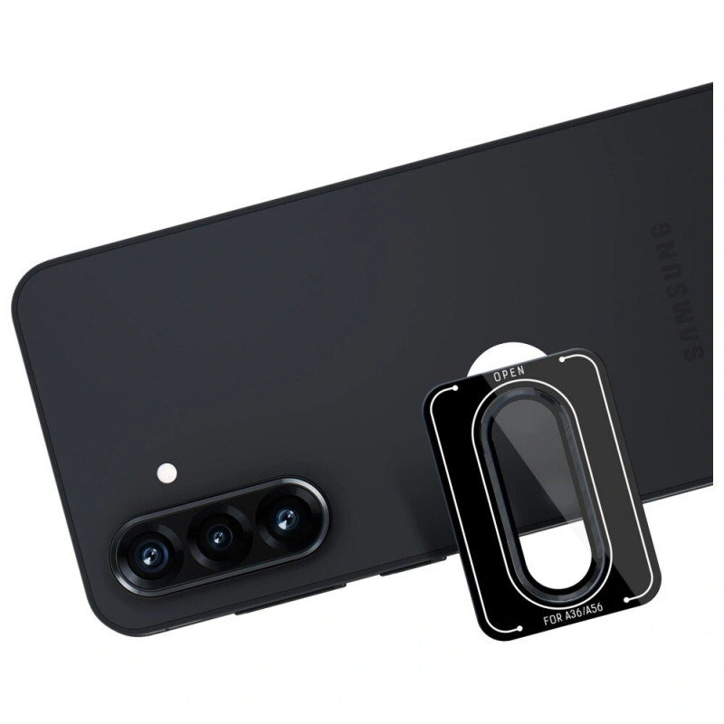 Vidro de proteção para lente da câmara 3MK Lens Protection Pro para Samsung Galaxy A36 / A56 5G, preto