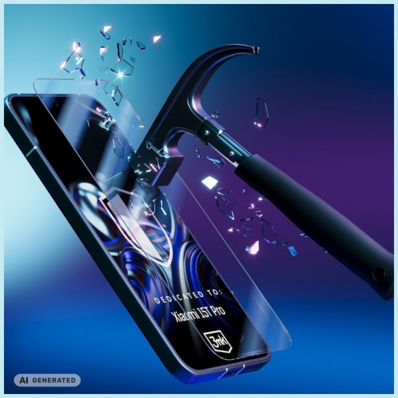 Vidro híbrido 3MK FlexibleGlass para Xiaomi 15T Pro 5G