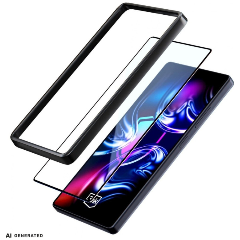 Vidro temperado 3MK HardGlass Max com moldura de montagem para Samsung Galaxy A35 / A55 5G