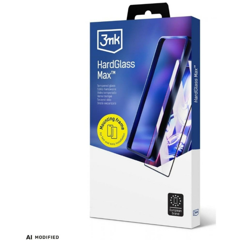 Vidro temperado 3MK HardGlass Max com moldura de montagem para Samsung Galaxy A35 / A55 5G