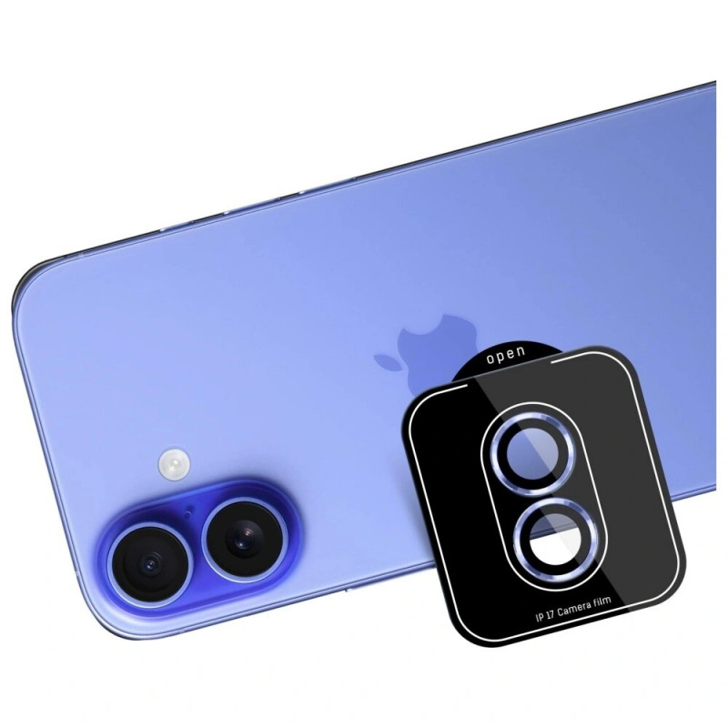 Protetor de lente de câmara em vidro temperado 3MK Lens Protection Pro para Apple iPhone 17, azul
