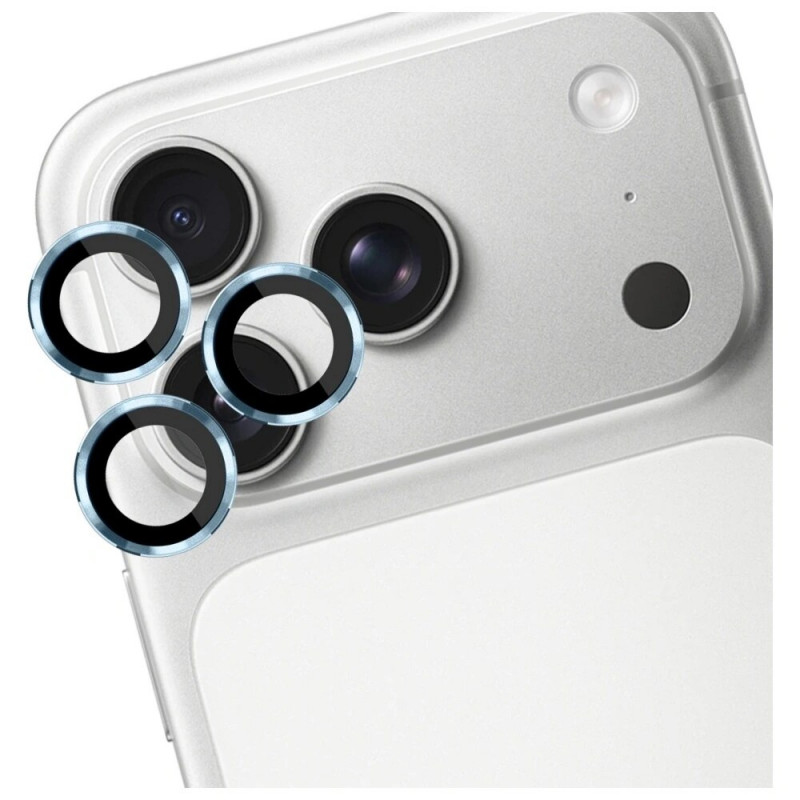 Película de vidro temperado para lente de câmara 3MK Lens Protection Pro para Apple iPhone 17 Pro / 17 Pro Max, azul-claro