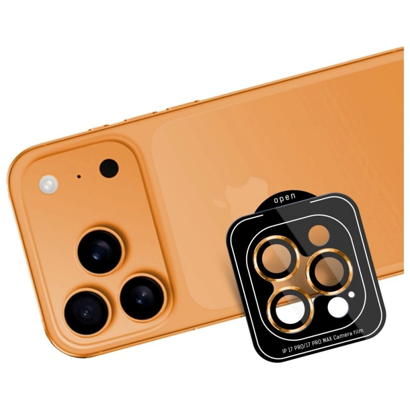 Vidro temperado para lente da câmara 3MK Lens Protection Pro para Apple iPhone 17 Pro / 17 Pro Max, Laranja